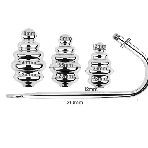 Ribbed Hook 8826 Anal Set GreatBenefit Screw-in 0702